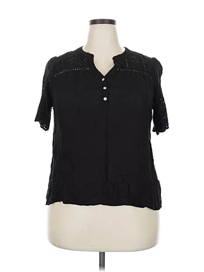 Pre-owned Mason & Belle Short Sleeve Blouse In Black