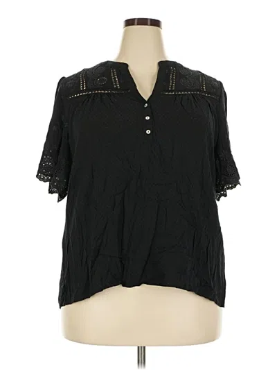 Pre-owned Mason & Belle Short Sleeve Blouse In Black