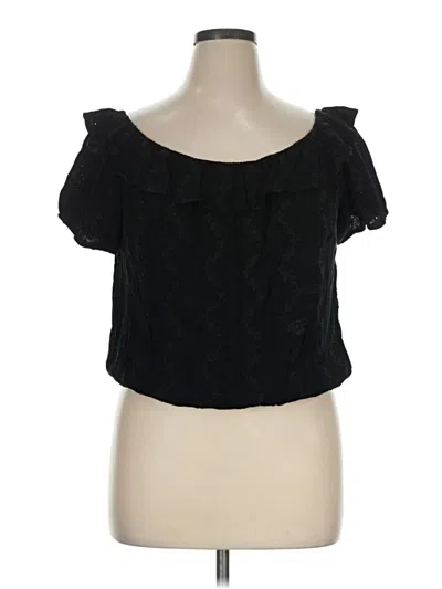 Pre-owned Mason & Belle Short Sleeve Blouse In Black
