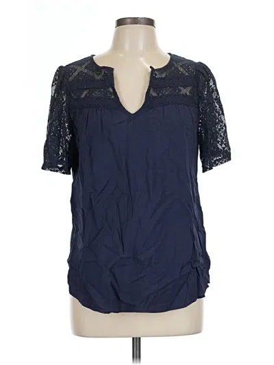 Pre-owned Mason & Belle Short Sleeve Blouse In Blue