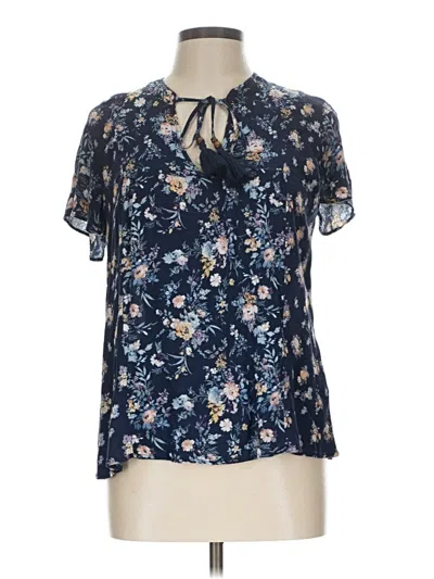Pre-owned Mason & Belle Short Sleeve Blouse In Blue