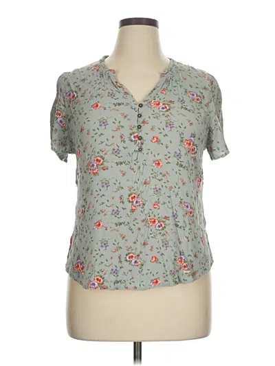 Pre-owned Mason & Belle Short Sleeve Blouse In Gray
