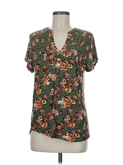 Pre-owned Mason & Belle Short Sleeve Blouse In Green