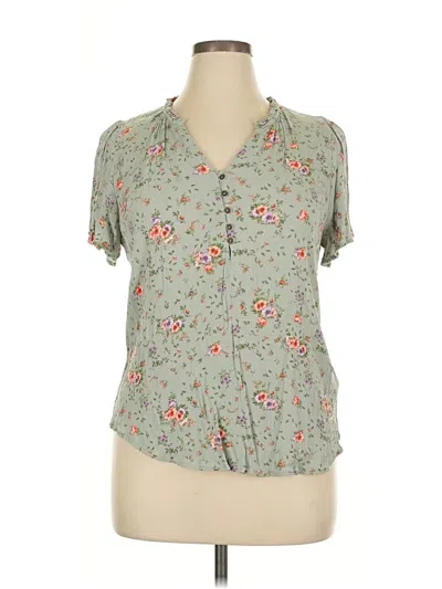 Pre-owned Mason & Belle Short Sleeve Blouse In Green