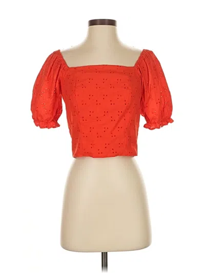 Pre-owned Mason & Belle Short Sleeve Blouse In Orange