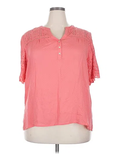 Pre-owned Mason & Belle Short Sleeve Blouse In Pink