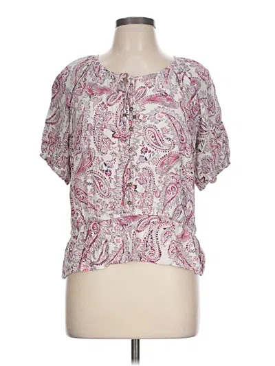Pre-owned Mason & Belle Short Sleeve Blouse In Pink