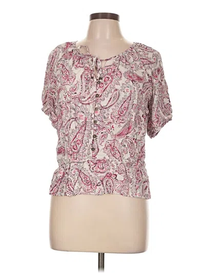 Pre-owned Mason & Belle Short Sleeve Blouse In Pink