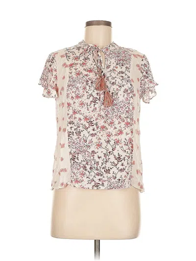 Pre-owned Mason & Belle Short Sleeve Blouse In White