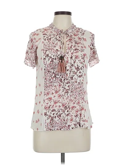 Pre-owned Mason & Belle Short Sleeve Blouse In White