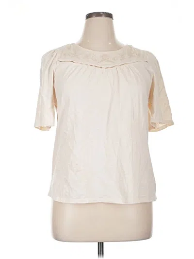 Pre-owned Mason & Belle Short Sleeve Blouse In White