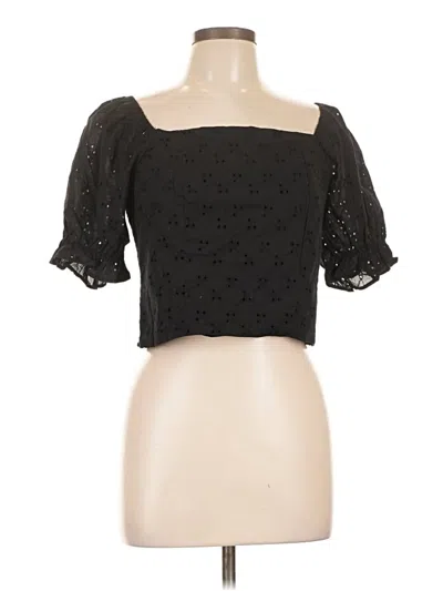 Pre-owned Mason & Belle Short Sleeve Top Black Square Neckline Tops