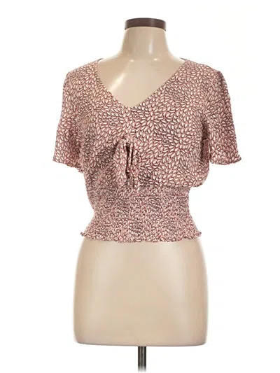 Pre-owned Mason & Belle Short Sleeve Top Brown Sweetheart Neckline Tops