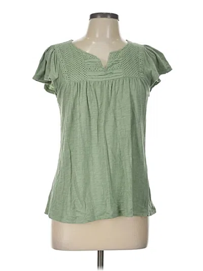 Pre-owned Mason & Belle Short Sleeve Top Green Sweetheart Neckline Tops