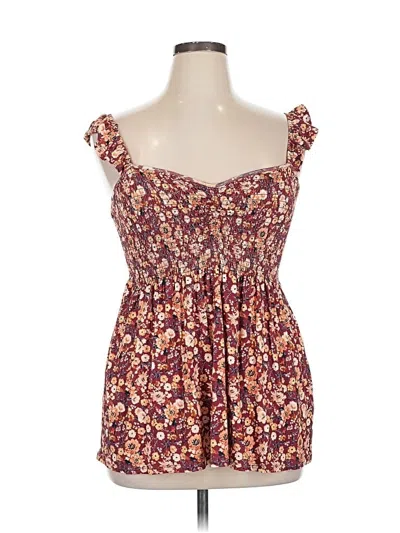 Pre-owned Mason & Belle Sleeveless Blouse In Burgundy