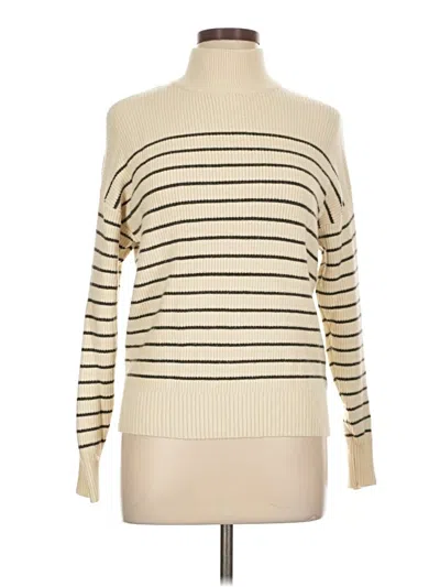 Pre-owned Mason & Belle Turtleneck Sweater In White