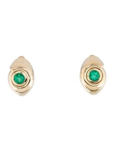 Pre-owned Mason And Books 14k Emerald Huggie Earrings In Multi