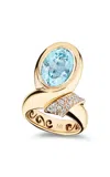 Mason And Books 14k Gold Tourmaline & Diamond Solitaire Ring In Blue