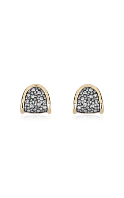 Mason And Books 14k Yellow Gold Diamond Earrings In Multi