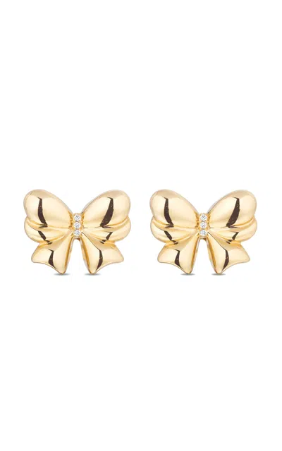 Mason And Books 14kt Yellow Gold Evie Bow Diamond Earrings