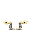 Mason And Books 14k Yellow Gold Mini Chiffon Pave Ear Climbers