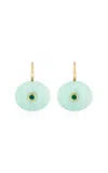 Mason And Books 14k Yellow Gold  Opal And Emerald Earrings In Blue