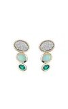 Mason And Books 14k Yellow Gold  Opal; Emerald And Diamond Earrings In Multi