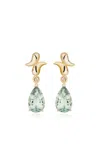 Mason And Books 14k Yellow Gold Prasiolite Earrings In Green