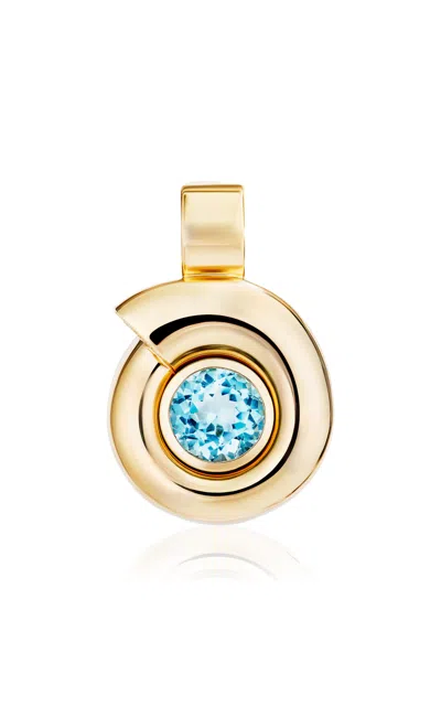 Mason And Books 14k Yellow Gold Topaz Pendant In Blue