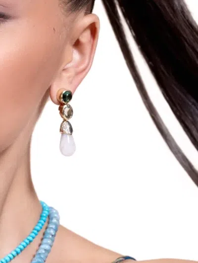 Mason And Books 14kt Yellow Gold Drip Drop Multi-stone Earrings