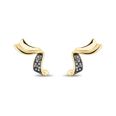 Mason And Books Chiffon Pavé Ear Climber​s Earring In Gold