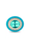 Mason And Books Cupcake 14k Yellow Gold Tourmaline Ring In Blue