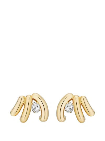 Mason And Books Diamond Polish-finish Earrings In Blue