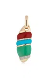 Mason And Books Large Turritella 14k Yellow Gold Pendant In Multi