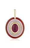 Mason And Books Layer Cake 14k Yellow Gold Topaz Pendant In Red