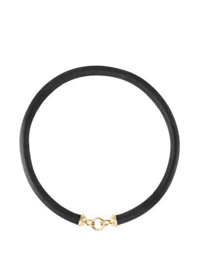 Mason And Books Leather Necklaces In Black