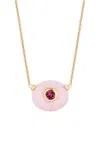 Mason And Books Milestone 14k Gold Opal & Tourmaline Necklace In Pink