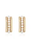 Mason And Books Runway 14k Yellow Gold Pearl; Diamond Hoop Earrings In White