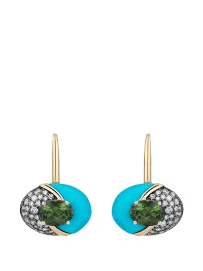 Mason And Books Turquoise Drop Earrings In Gold