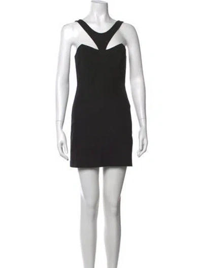 Pre-owned Mason Asymmetrical Mini Dress In Black