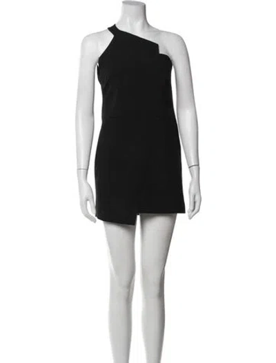 Pre-owned Mason Asymmetrical Mini Dress In Black