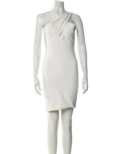 Pre-owned Mason Asymmetrical Mini Dress In White