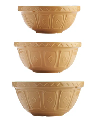 Mason Cash Cane Mixing Bowl Bundle, Set Of 3 In Dark Beige