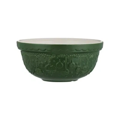 Mason Cash Deck The Halls Size 24 Green Mixing Bowl, 2.15 Quart
