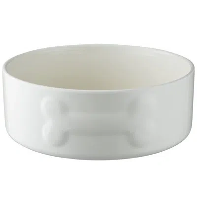 Mason Cash : Embossed Bone Dog Bowl - Cream - 8", 50.7oz - Durable Ceramic Food & Water Dish, Microwave & Dishw