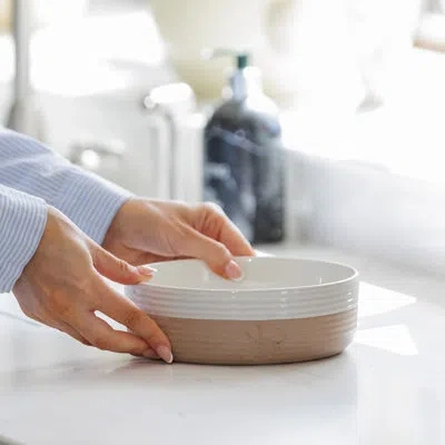 Mason Cash : Heart Paw Pet Bowl - 5.1", 8.4oz - Cream & Tan - Durable Ceramic Food-water Dish, Microwave-dishwa In Multi