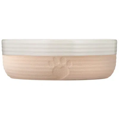 Mason Cash : Heart Paw Pet Bowl - 5.9", 16.9oz - Cream & Tan - Durable Ceramic Food-water Dish, Microwave-dishw In Multi