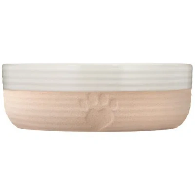 Mason Cash Heart Paw Pet Bowl, 5.9", 16.9oz, Cream & Tan, Food-water Dish In Brown