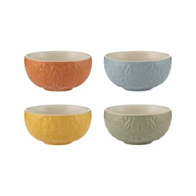 Mason Cash Home To Roost Mini Bowl Set, 4 Ceramic Prep Bowls With Hen And Cockerel Designs In Multi