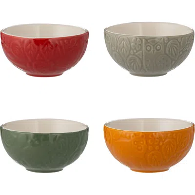 Mason Cash In The Forest Mini Bowl Set, 4 Stoneware Prep Bowls With Embossed Woodland Designs In Multi